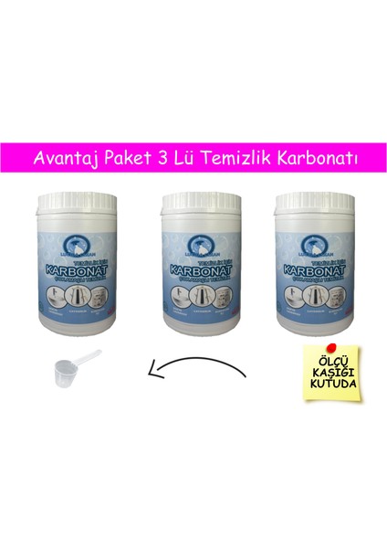 Çok Amaçlı Temizlik Karbonatı 3 Lü Avantaj Paketi 3kg.