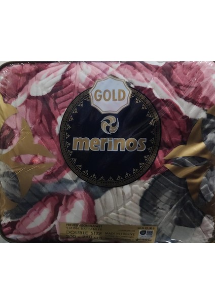 Gold 4,5 kg Embos Çift Kişilik Battaniye 220 x 240 Gri Pembe