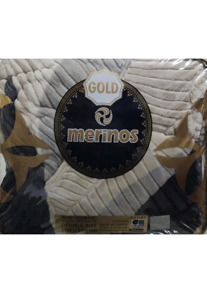 Gold 4,5 kg Embos Çift Kişilik Battaniye 220 x 240 Gri Bej