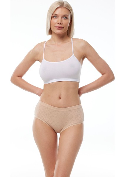 Kadın Ten 6 Lı Paket %100 Pamuk Yüksek Bel Jakarlı Slip Külot 351 fiyatları