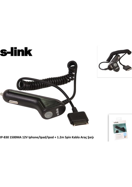 IP-830 1500ma 12v ipod-iphone-ipad Araç Şarj Cihazı