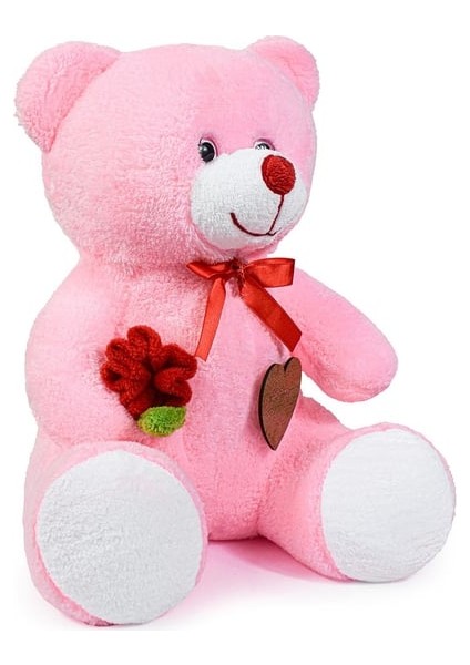 Peluşçu Dayı 75 cm Elinde Gül Tutan Iyi Ki Varsın Tahtalı Sevimli Ayıcık
