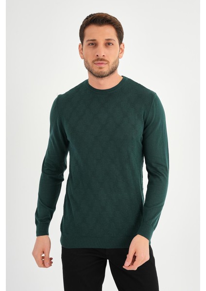 Bisiklet Yaka Desenlı Kazak (E20-511402)