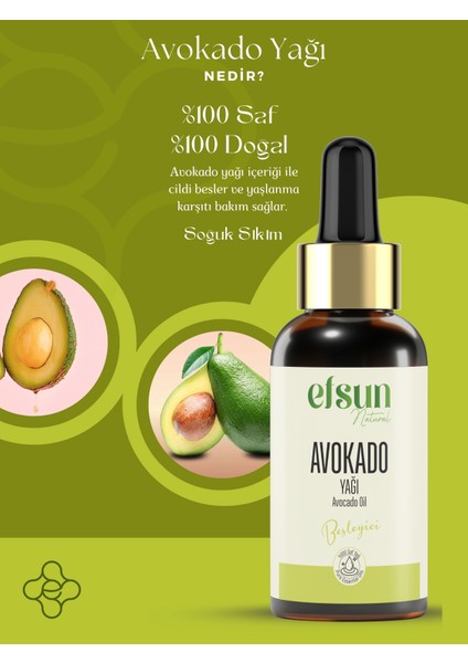 Avokado Yağı %100 Saf ve Doğal Soğuk Sıkım 30 ml