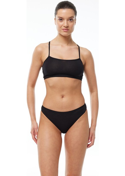 Kadın Siyah 6 Lı Paket Modal Bikini Slip Külot 155