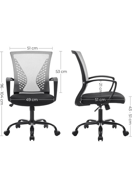 Ofis Sandalyesi, Ergonomik Çalışma Masası Sandalyesi, Bilgisayar Sandalyesi, File Sandalye, Ayarlanabilir Bel Desteği ve Baş Desteği, 150 Kg'a Kadar Taşıma Kapasitesi, Yüksekliği modelleri