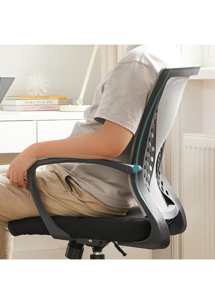Ofis Sandalyesi, Ergonomik Çalışma Masası Sandalyesi, Bilgisayar Sandalyesi, File Sandalye, Ayarlanabilir Bel Desteği ve Baş Desteği, 150 Kg'a Kadar Taşıma Kapasitesi, Yüksekliği fırsatları