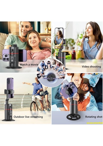 Yüz Takip Eden Uzaktan Kumandalı Otomatik Tripod (360 Derece Dönme - Vücut Hareket Takip Kontrolü - Gimbal Sabitleyici) modelleri