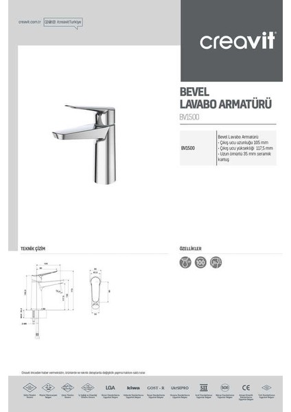 Bevel Lavabo Armatürü