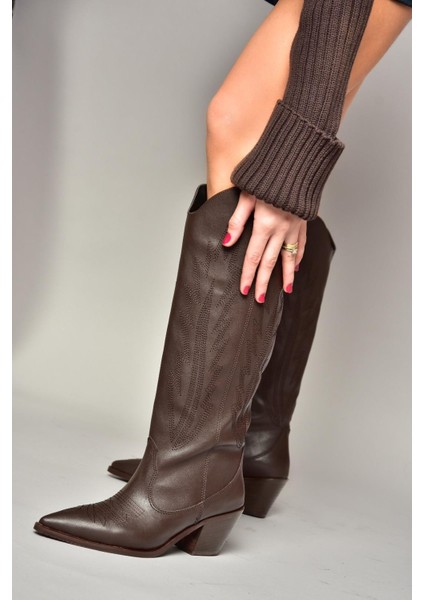 T267765209 Kahverengi Kovboy Model Kadın Çizme fırsatları