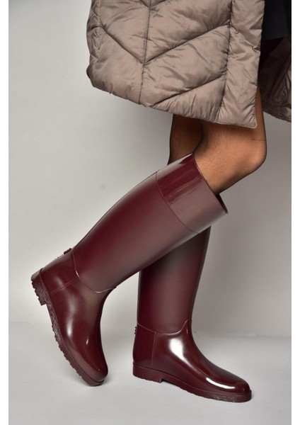 T858712109 Bordo Yağmur Çizmesi