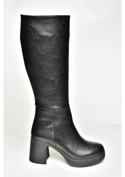 T282099909 Siyah Kalın Topuklu Kadın Çizme indirimleri