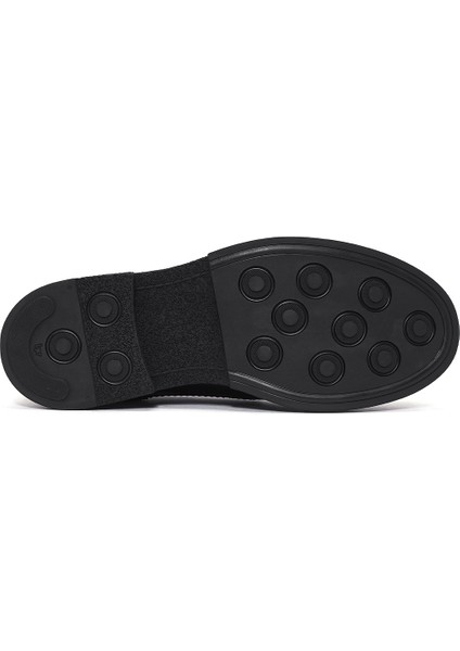 Erkek Siyah Bağcıklı Deri Casual Ayakkabı 24WFD724218 fırsatları