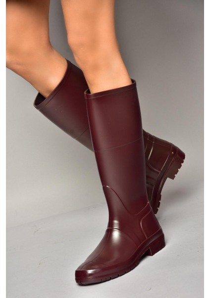 T858704009 Bordo Yağmur Çizmesi