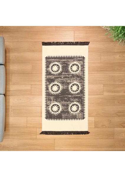 Soft Borgar Çift Taraflı Kilim - Krem - 80X150 cm