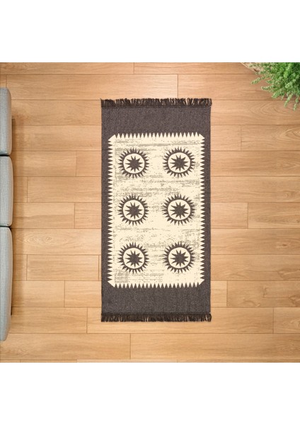 Soft Borgar Çift Taraflı Kilim - Krem - 80X150 cm