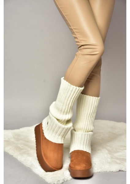 T918548102 Taba/bej Süet Triko Detaylı Kadın Bot fiyatları