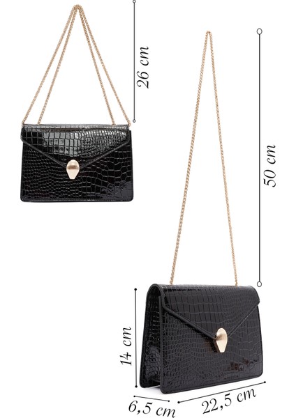 Kadın Siyah Uzun Askılı Kroko Çapraz Çanta 24WBD2886E3 fiyatları