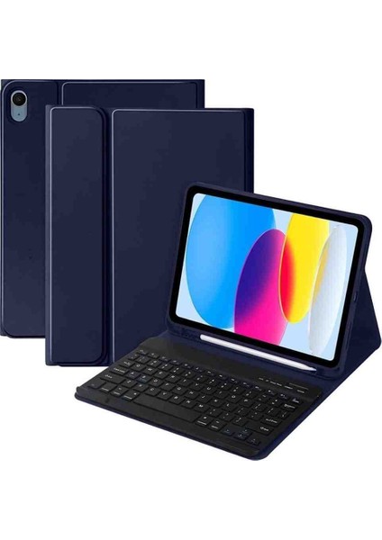 Apple iPad 10.nesil 10.9 Inç case Uyumlu Bluetooth Türkçe Q Klavyeli Kılıfı