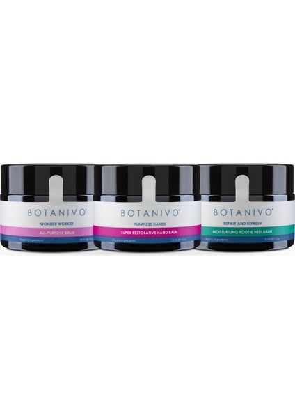 Tüm Vücut Bakım Seti | Çok Amaçlı Wonder Balm, El Balmı, Ayak Balmı | Organik Içerikli | 3X30 ml