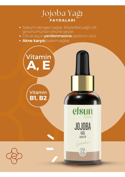 Jojoba Yağı %100 Saf ve Doğal Soğuk Sıkım 30 ml