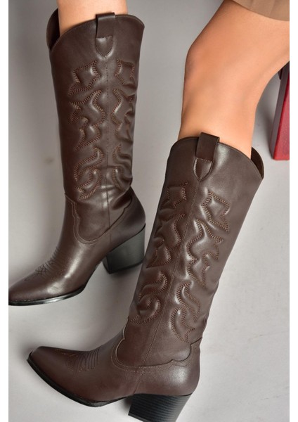 T296815009 Kahverengi Kovboy Model Kadın Çizme fırsatları
