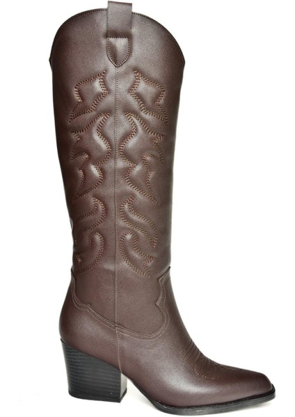 T296815009 Kahverengi Kovboy Model Kadın Çizme indirimleri