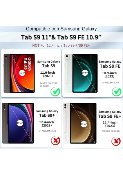 Samsung Galaxy Tab S9 11"/s9 Fe 10.9 Inç case Uyumlu Bluetooth Türkçe Q Klavyeli Kılıfı