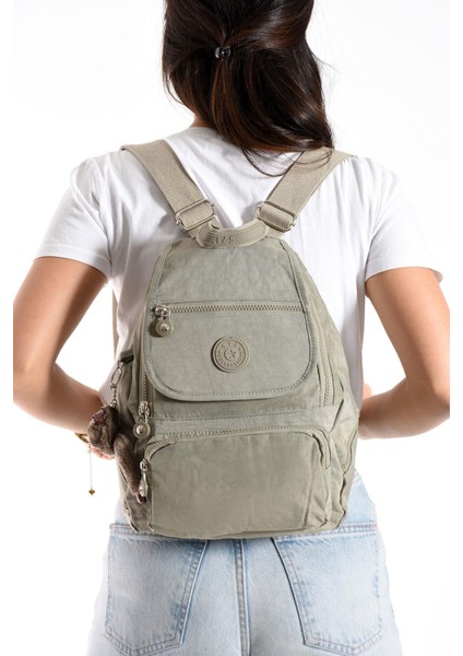 Ultra Hafif Çok Cepli Küçük Boy Sırt Çantası Unisex Vizon (Model: 571-4G)