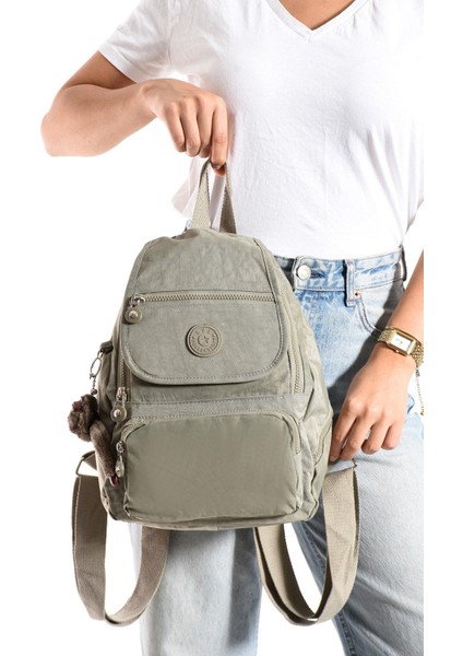 Ultra Hafif Çok Cepli Küçük Boy Sırt Çantası Unisex Vizon (Model: 571-4G)