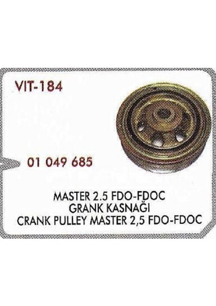 184 Krank Kasnağı Master 2.5 Fdo Fdoc 7701044634