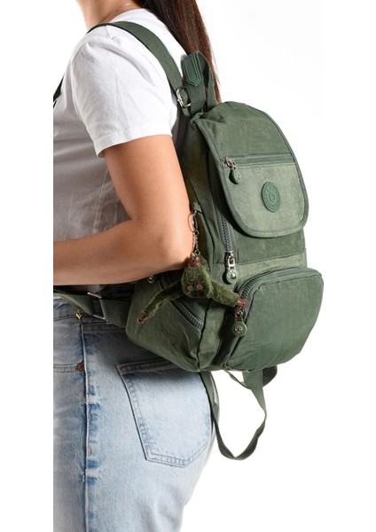 Ultra Hafif Çok Cepli Küçük Boy Sırt Çantası Unisex Yeşil (Model: 571-4G)