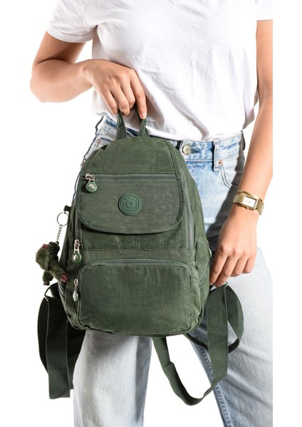 Ultra Hafif Çok Cepli Küçük Boy Sırt Çantası Unisex Yeşil (Model: 571-4G)