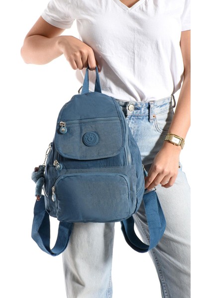 Ultra Hafif Çok Cepli Küçük Boy Sırt Çantası Unisex Mavi (Model: 571-4G)