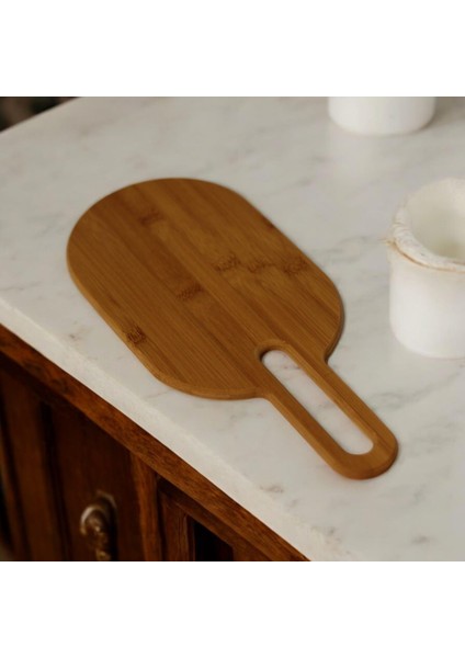 33-15 cm Bambu Oval Kesim Tahtası Bambu Sunum Tahtası Ahşap Sunum Tahtası