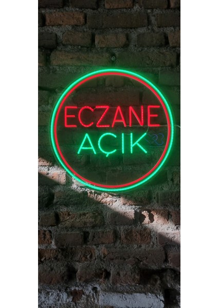 Açık Eczane Yazısı Neon LED Aydınlatma