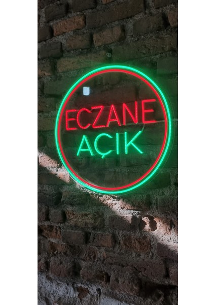 Açık Eczane Yazısı Neon LED Aydınlatma