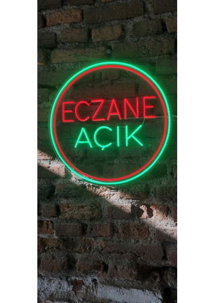 Açık Eczane Yazısı Neon LED Aydınlatma