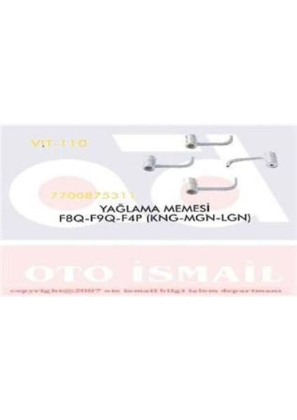 110 Yağlama Memesi Sağ Kangoo Laguna Megane F8Q F9Q F4P 1078707