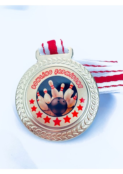 1 Adet Bowling Şampiyonu Madalyası - Dijital Baskılı Madalya