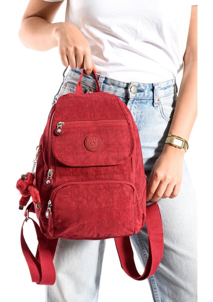 Ultra Hafif Çok Cepli Küçük Boy Sırt Çantası Unisex Kırmızı (Model: 571-4G)