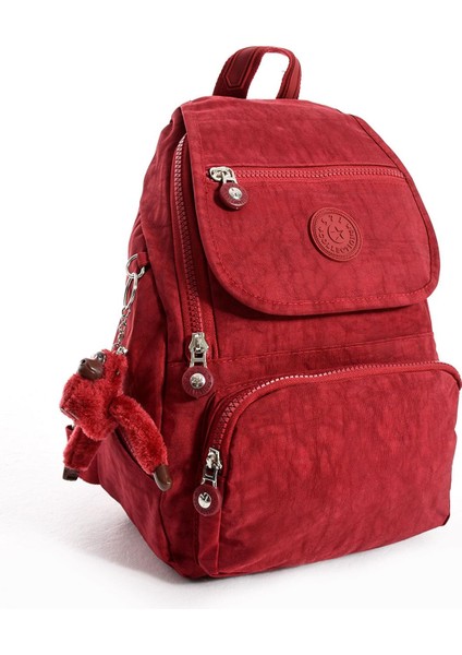 Ultra Hafif Çok Cepli Küçük Boy Sırt Çantası Unisex Kırmızı (Model: 571-4G)
