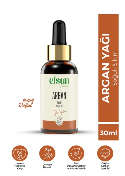 Argan Yağı %100 Saf ve Doğal Soğuk Sıkım 30 ml