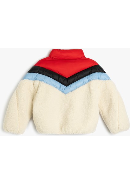 Peluş Ceket Fermuarlı Dik Yaka Cepli Kumaş Detaylı fiyatları