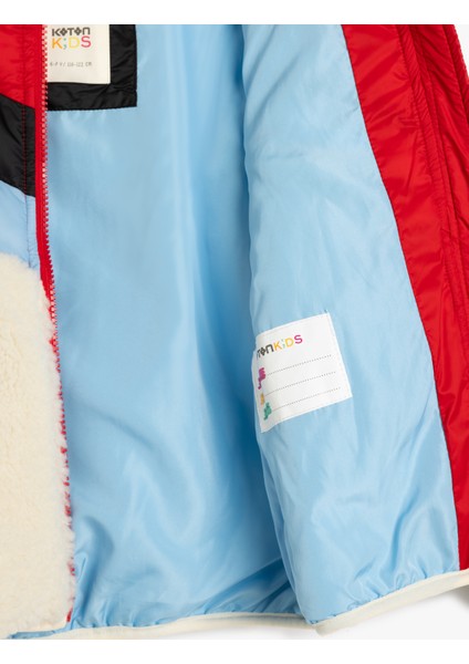 Peluş Ceket Fermuarlı Dik Yaka Cepli Kumaş Detaylı fırsatları