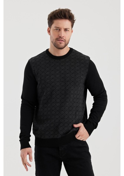 Alexandergardı Bisiklet Yaka Desenlı Regular Fit Kazak (E24-EZE-01)