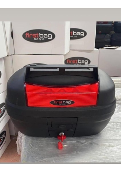 First Bag Motosiklet Çantası 48 Litre Kırmızı Reflektörlü