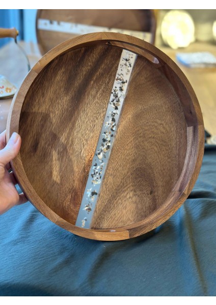 Akasya Küçük Boy Yuvarlak Tepsi 33 cm
