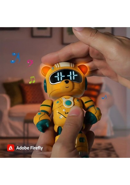 Akıllı Dokunmatik Değişebilen Işıklı Ayı Sesli Alarm Özellikli Uyku Arkadaşı Metal Saat Robot fiyatları