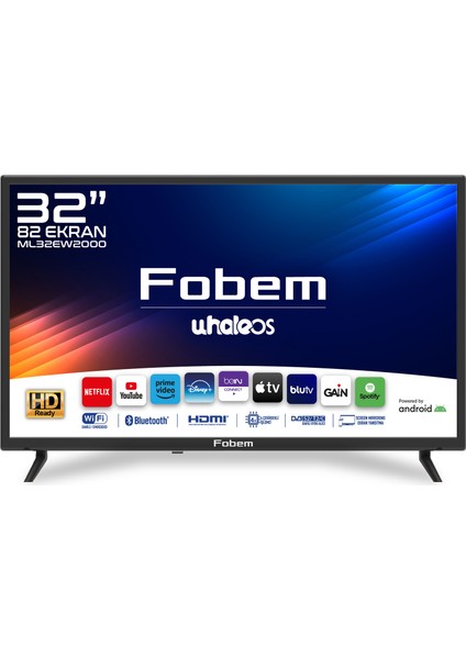 ML32EW2000 32" 82CM Ekran HD Ready Whale Os Smart TV - Dahili Uydu Alıcılı LED TV